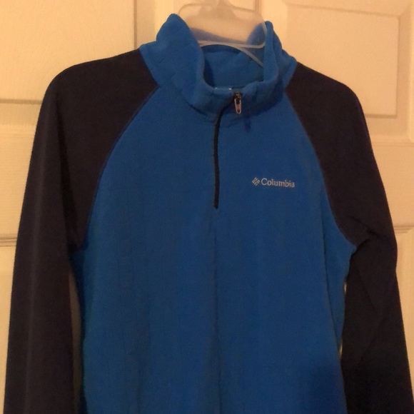 Columbia Dual Blue Shade Quarter Zip Patterned Fleece Pullover Boys Medium 10/12 - Picture 5 of 12
